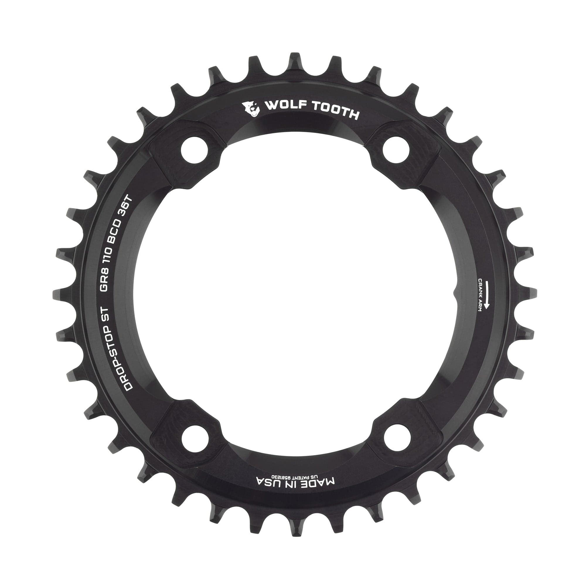 Drop-Stop ST / 36T 110 BCD Asymmetric 4-Bolt Chainrings for Shimano GRX Cranks