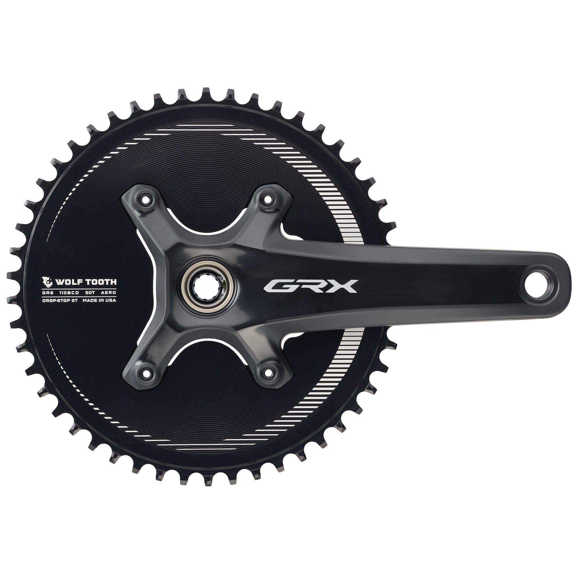 Aero 110 BCD Asymmetric 4-Bolt Chainrings for Shimano GRX Cranks