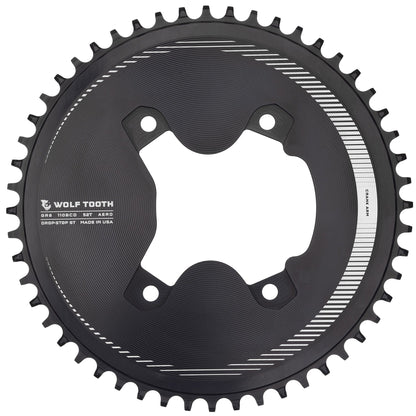 Drop-Stop ST / 52T Aero 110 BCD Asymmetric 4-Bolt Chainrings for Shimano GRX Cranks