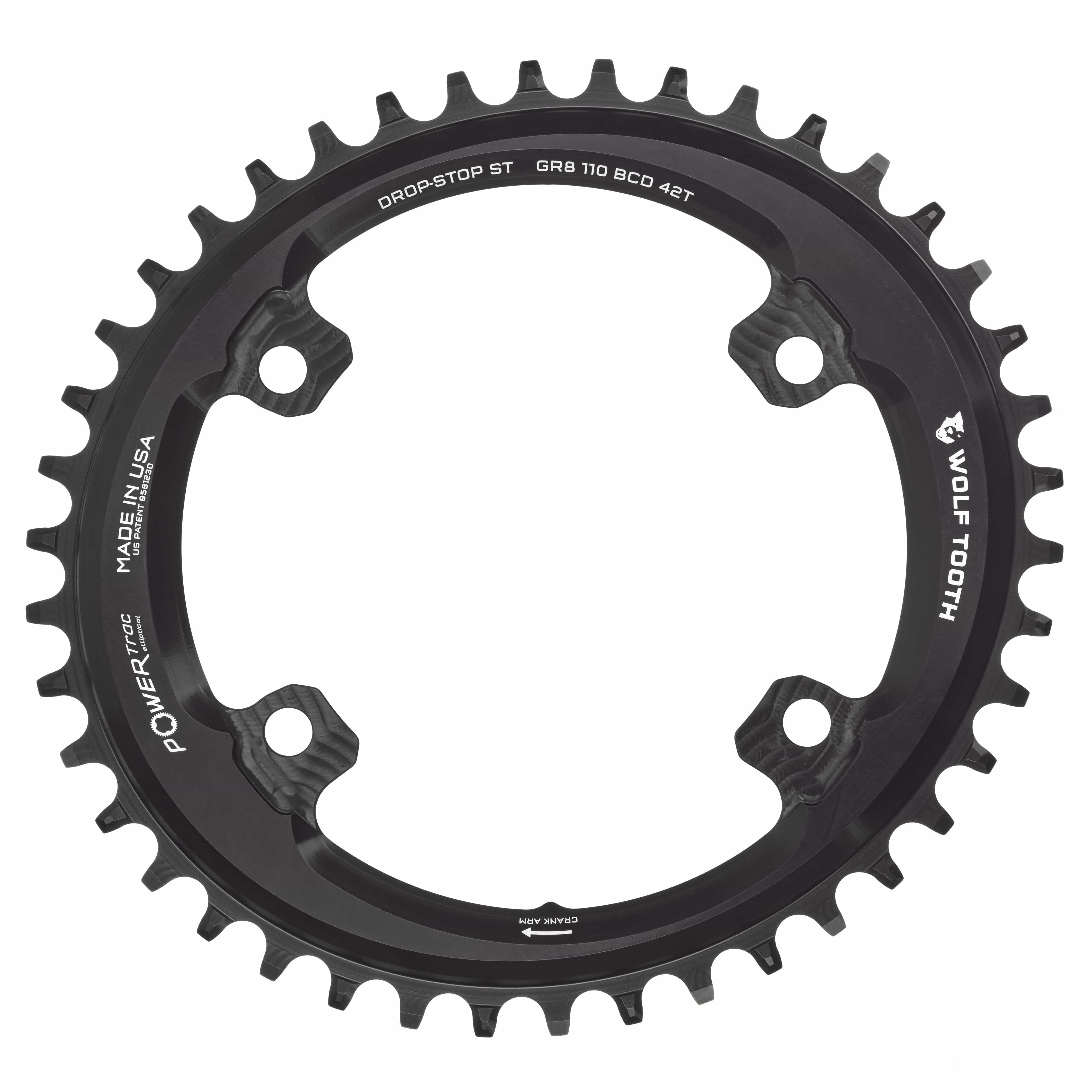 Oval 110 BCD Asymmetric 4-Bolt Chainrings for Shimano GRX Cranks