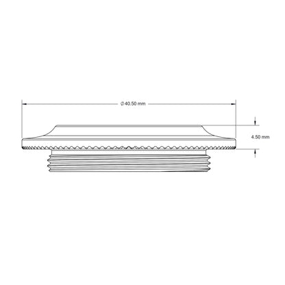 CAD illustration of the dimensions of the Wolf Tooth internal spline centerlock rotor lockring.