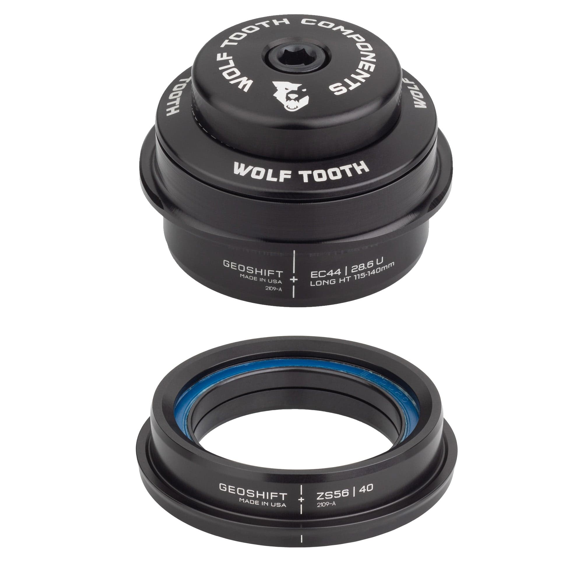 EC44/28.6 Upper, ZS56/40 Lower / Short 90-114 mm Wolf Tooth 2 Degree GeoShift Performance Angle Headset