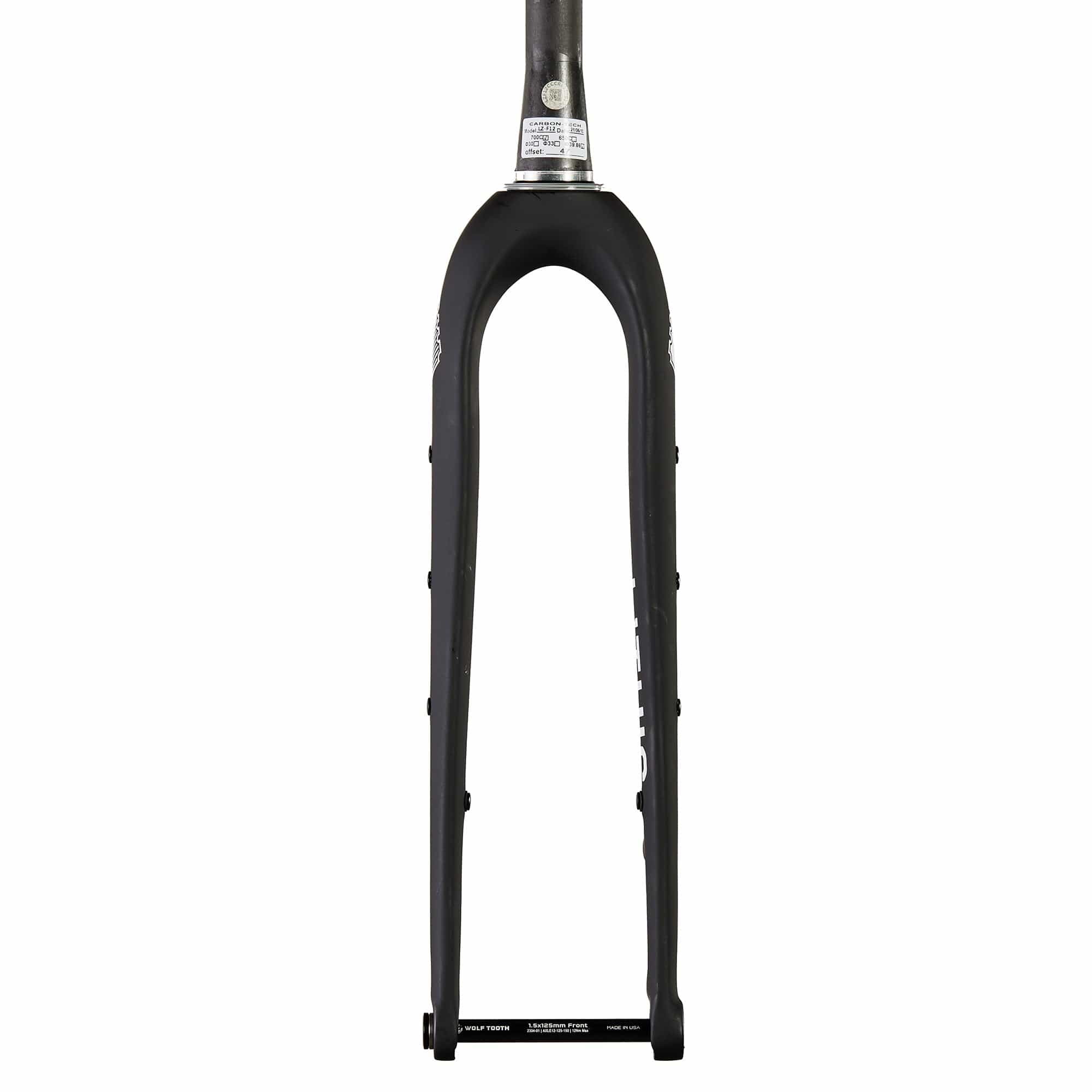 Black with Black Decals Lithic Carbon Gravel Fork