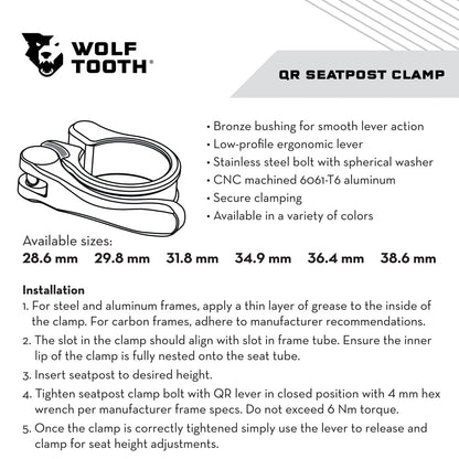 Seatpost Clamp Quick Release - Green