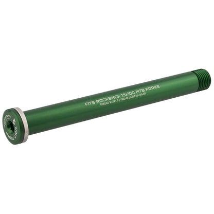 100mm Standard / Green Front Axle for RockShox Suspension Forks and Fat Forks