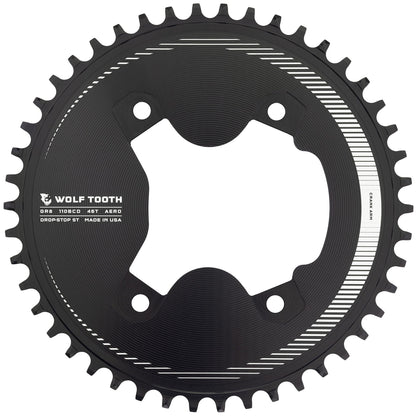 Drop-Stop ST / 46T 110 BCD Asymmetric 4-Bolt Chainrings for Shimano GRX Cranks