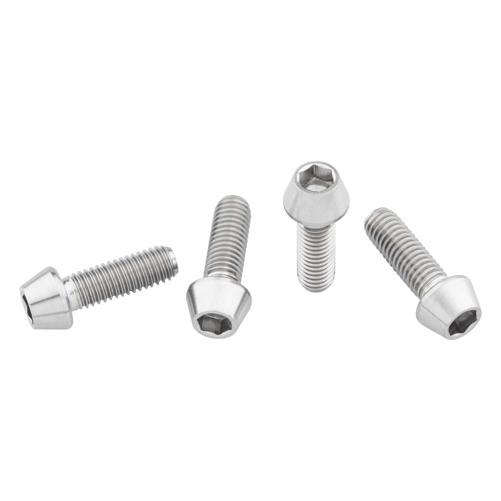 Standard Head / Raw / 4 pc. Titanium Water Bottle Cage Bolts