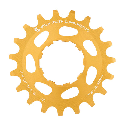 Gold / 19T Aluminum Single Speed Cog