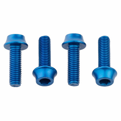 Aluminum - 4 pcs. / Blue Water Bottle Cage Bolts