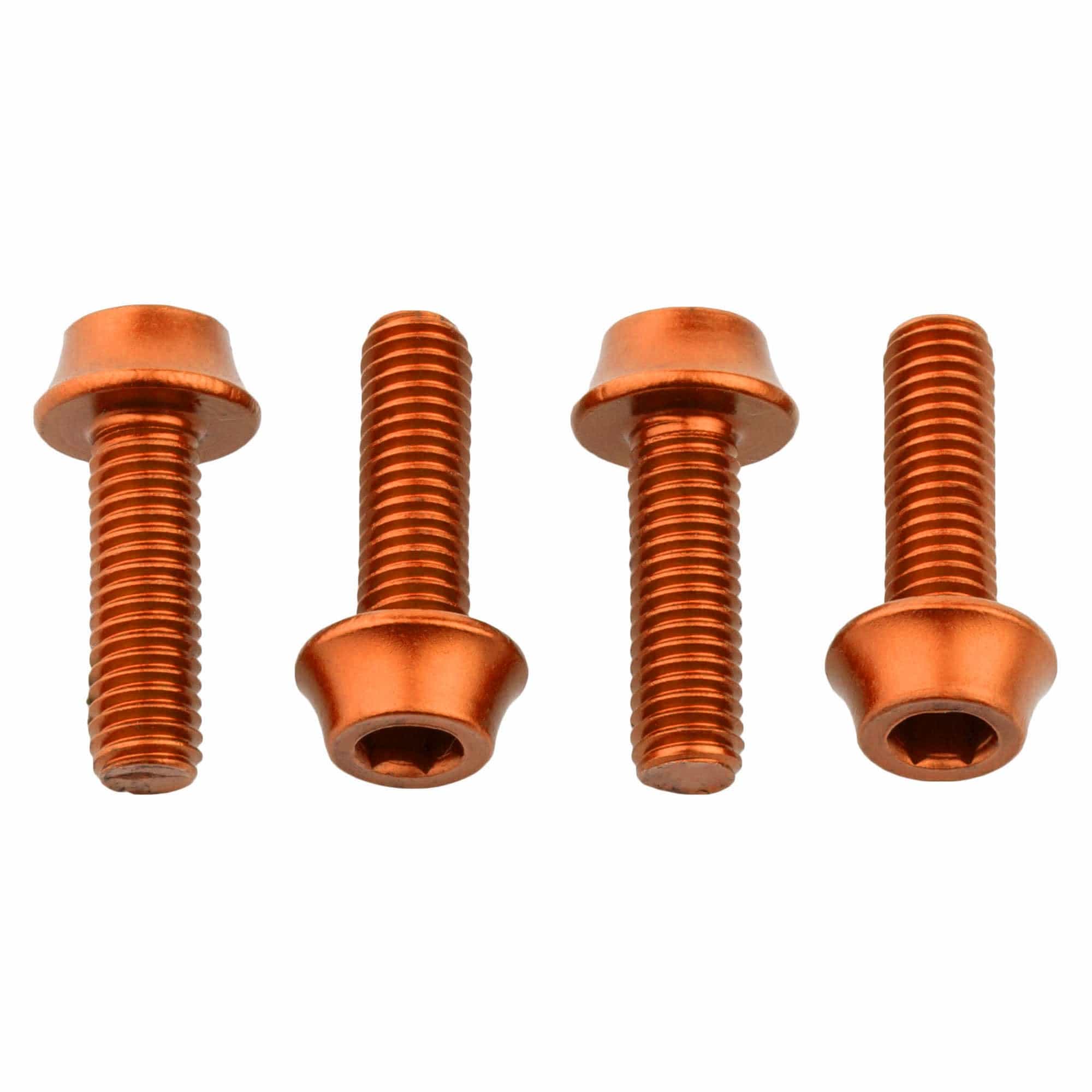 Aluminum - 4 pcs. / Orange Water Bottle Cage Bolts