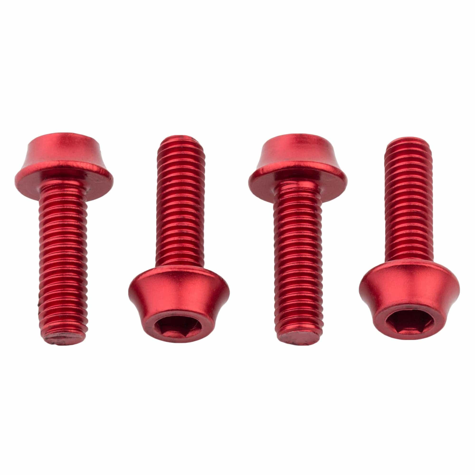 Aluminum - 4 pcs. / Red Water Bottle Cage Bolts