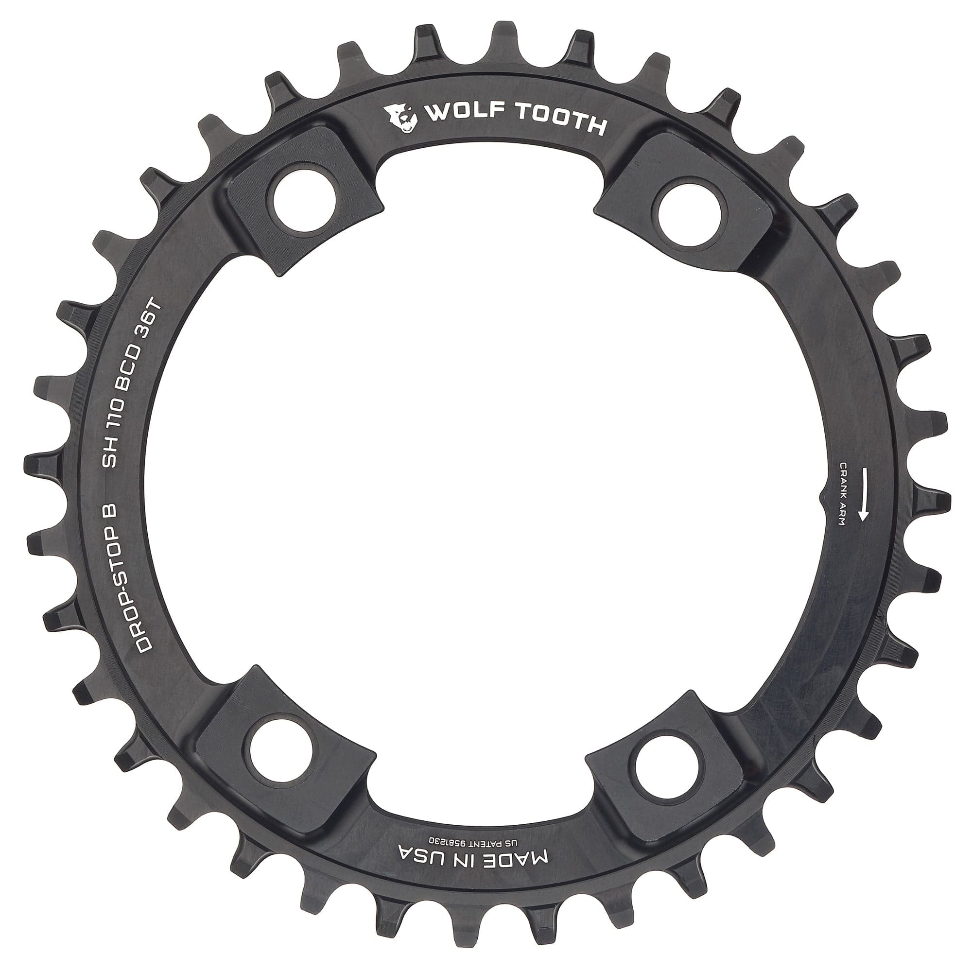 Drop-Stop B / 36T 110 BCD Asymmetric 4-Bolt Chainrings for Shimano Cranks