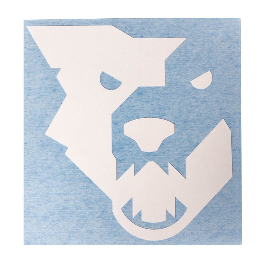 Decals / 4" Wolf Head Decal - White Wolf Tooth Decals